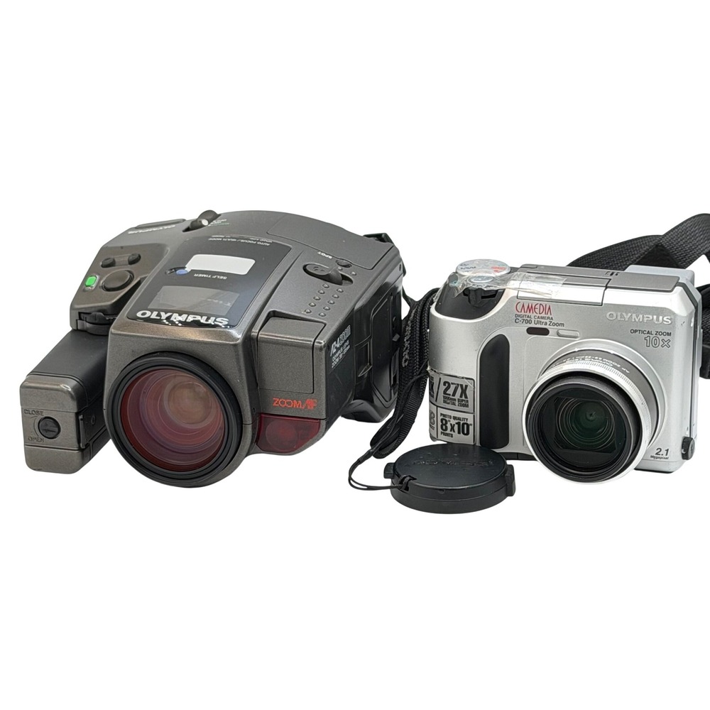 Olympus Camera Lot AZ-4 Zoom 35mm Film and Camedia C-700 Digital UNTESTED PARTS